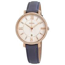 Fossil Jacqueline White Dial Ladies Leather Watch ES4291
