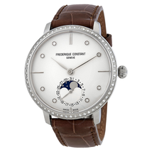 Frederique Constant Manufacture Slimline Moonphase Silver Dial Automatic Men's Watch FC-703SD3SD6