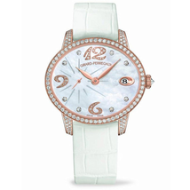 Girard Perregaux Cats Eye Mother of Pearl 18kt Pink Gold Diamond Leather Ladies Watch 80484D52P762-BK7A