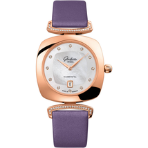 Glashutte Pavonina White Mother Of Pearl Dial Ladies Diamond Watch 03-01-08-05-02