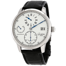 Glashutte Senator Chronometer Regulator Varnished Silver Graine Dial Men's Hand Wound Watch 1-58-04-04-04-50