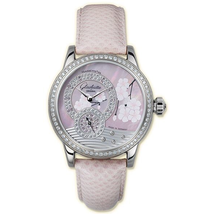 Glashutte Spring Blossom Pink Mother of Pearl Dial Ladies 18k White Gold Watch 90-00-04-04-04