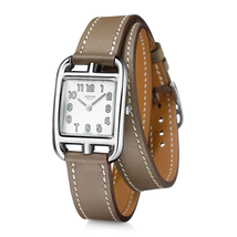 Hermes Cape Cod Silver Dial Taupe Leather Ladies Watch 027448WW00