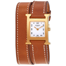 Hermes Heure H White Dial Ladies Small Double Tour Watch 036737WW00