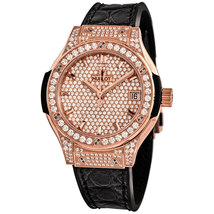 Hublot Classic Fusion 18kt Rose Gold Diamond Ladies Watch 581.OX.9010.LR.1704