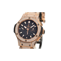 Hublot Big Bang Black Dial 18kt Rose Gold Diamond Men's Watch 301PX1180PX3704 301.PX.1180.PX.3704