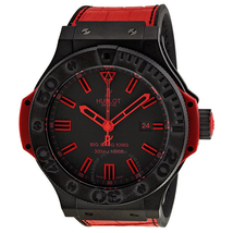 Hublot Big Bang Black Dial Red Leather Strap Men's Watch 322-CI-1130-GR-ABR-10 322.CI.1130.GR.ABR10