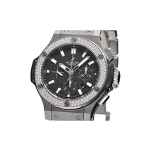 Hublot Big Bang Steel Black Dial Chronograph Diamond Bezel Men's Watch 301SX1170SX1104 301.SX.1170.SX.1104