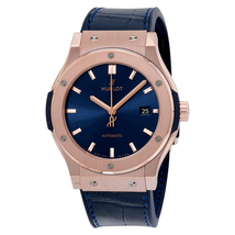 Hublot Classic Fusion Automatic Blue Sunray Dial 18kt Rose Gold Men's Watch 542.OX.7180.LR