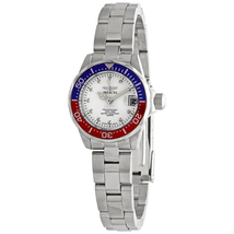 Invicta Pro Diver White Dial Stainless Steel Pepsi Bezel Ladies Watch 17033