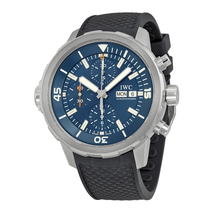 IWC Aquatimer Chronograph Blue Dial Black Rubber Men's Watch IW376805