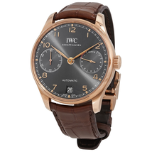 IWC Portugeiser Slate Grey Dial 18K Rose Gold Automatic Men's Watch IW500702