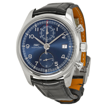 IWC Portuguese Chronograph Classic Edition Laureus Blue Dial Black Leather Men's Watch IW3904-06 IW390406