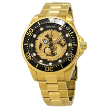 Invicta Pro Diver Dragon Automatic Black Dial Yellow Gold-tone Men's Watch 26490