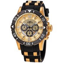 Invicta Pro Diver Chronograph Gold Dial Black Polyurethane Men's Watch 23705