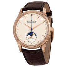 Jaeger LeCoultre Master Ultra Thin Moonphase Ivory Dial Brown Leather Men's Watch Q1362520