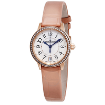 Jaeger LeCoultre Rendezvous 18kt Pink Gold Silver Dial Cream Leather Ladies Watch Q3512520