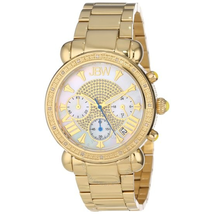 JBW Victory White Mother of Pearl Pave Dial Chronograph Diamond Ladies Watch JB-6210-A