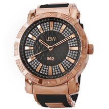 JBW 562 Diamond Black Dial Rose Gold-plated Stainless Steel Men's Watch JB-6225-L