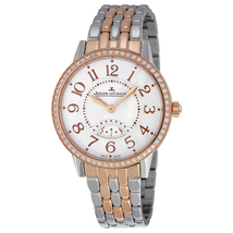 Jaeger LeCoultre Rendez Vous Silver Guilloche Dial Stainless Steel and 18kt Rose Gold Ladies Watch Q3474120