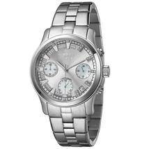 JBW Alessandra Silver-tone Diamond Chronograph Dial Steel Bracelet Ladies Watch JB-6217-K