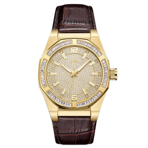 JBW Apollo Crystal Pave Brown Leather Men's Watch J6350B