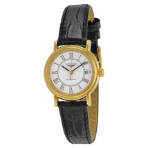 Longines Presence Automatic White Dial Black Leather Ladies Watch L4.321.2.11.2