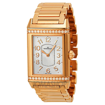 Jaeger LeCoultre Grande Reverso Silver Dial 18kt Rose Gold Ladies Watch Q3202121