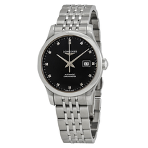Longines Record Automatic Chronometer Diamond Black Dial Ladies Watch L2.321.4.57.6