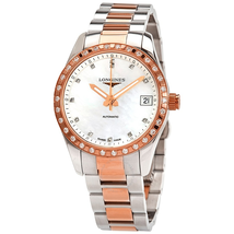 Longines Conquest Classic Automatic Mother of Pearl Diamond Dial Ladies Watch L2.385.5.88.7