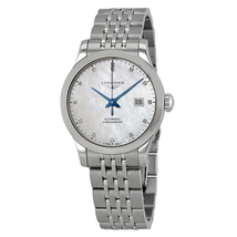 Longines Record Automatic Chronometer Diamond White Mother of Pearl Dial Ladies Watch L2.321.4.87.6