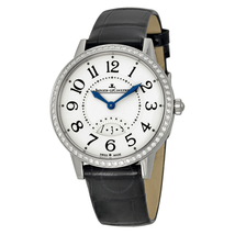 Jaeger LeCoultre Rendez-Vous White Dial Diamond Bezel Black Leather Ladies Watch Q3478422