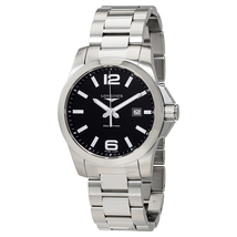 Longines Conquest Black Dial Men's Stainless Steel Watch L37604566