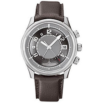 Jaeger LeCoultre AMVOX1 Alarm Ruthenium Dial Leather Automatic Men's Watch Q190T440
