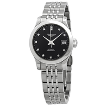 Longines Record Automatic Chronometer Diamond Black Dial Ladies Watch L2.320.4.57.6