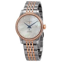 Longines Record Automatic Chronometer Diamond White Mother of Pearl Dial Ladies Watch L2.321.5.89.7