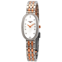 Longines Symphonette Mother of Pearl Diamond Dial Ladies Steel and 18k Pink Gold Watch L2.305.5.89.7