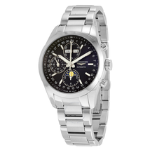 Longines Conquest Classic Black Dial Chronograph Moon Phase Men's Watch L27984526 L2.798.4.52.6