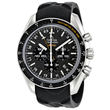 Omega Speedmaster Black Carbon Fibre Dial Chronograph GMT Rubber Men's Watch 321.92.44.52.01.001