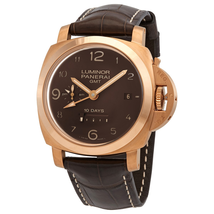 Panerai Luminor GMT 10 Days 18kt Rose Gold Automatic Brown Dial Men's Watch PAM00487