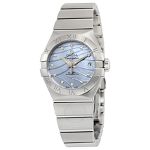 Omega Constellation Co-Axial Blue Mother of Pearl Diamond Dial Stainless Steel Ladies Watch 123.10.27.20.57.001