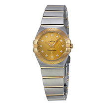 Omega Constellation Gold Dial Diamond Ladies Watch 123.20.24.60.58.001