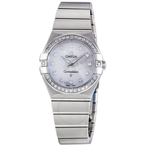 Omega Constellation Mother of Pearl Diamond Dial Ladies Watch 123-15-27-60-55-001 123.15.27.60.55.001