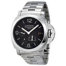 Panerai Luminor 1950 3 Days Black Dial GMT Automatic Stainless Steel Men's Watch PAM00347