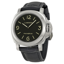 Panerai Luminor Base Black Dial and Leather Strap Men's Watch 00112 PAM00112