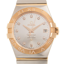 Omega Constellation Automatic Chronometer Diamond Silver Dial Ladies Watch 123.25.35.20.52.003