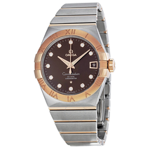 Omega Constellation Co-Axial Brown Diamond Dial Two Tone Unisex Watch 123.20.38.21.63.001