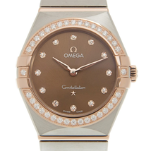 Omega Constellation Manhattan Quartz Diamond Brown Dial Ladies Watch 131.25.28.60.63.001