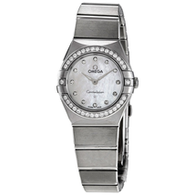 Omega Constellation Manhattan Quartz Diamond White Mother of Pearl Dial Ladies Watch 131.15.25.60.55.001
