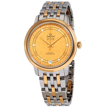 Omega De Ville Yellow Gold Diamond Dial Ladies Steel and 18kt Yellow Gold Watch 424.20.33.20.58.003